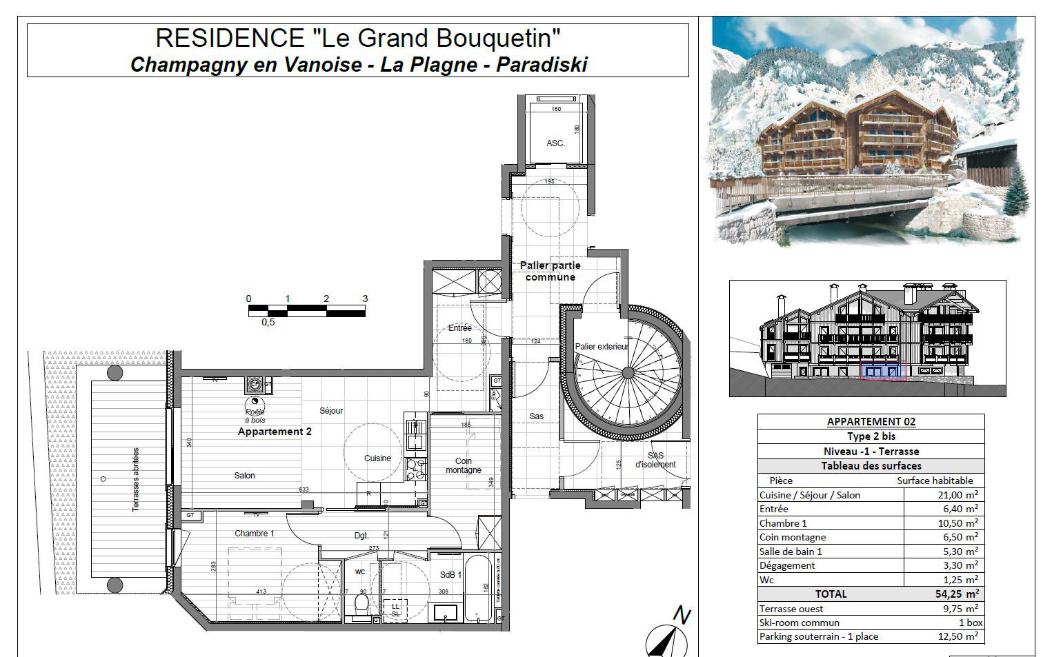 2 pièces - Résidence LE GRAND BOUQUETIN - ref GB02 - 3